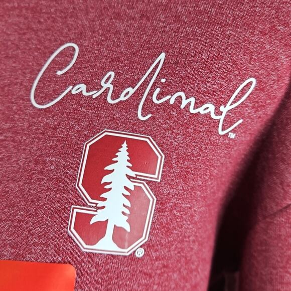 Champion x Stanford University Quater Zip Pullover Red Sweatshirt | Women's M - Picture 6 of 14